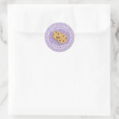 Zelfgemaakte Choc Chip Cookies op lavendel polka d Ronde Sticker (Tas)