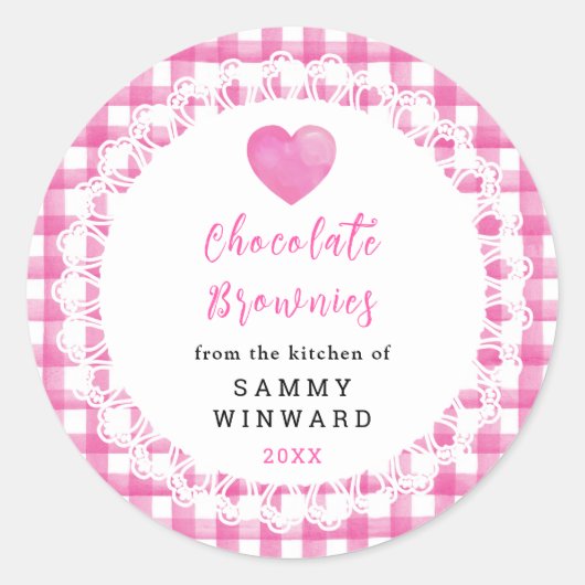 Zelfgemaakte Chocolade Brownies Label (Voorkant)