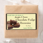 Zelfgemaakte chocolade brownies verpakking etiket (Insitu)