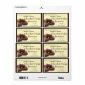 Zelfgemaakte chocolade brownies verpakking etiket (Full Sheet)