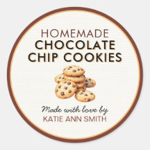 Zelfgemaakte Chocolade Chip Cookie Labelstickers