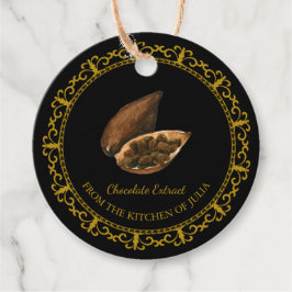  zelfgemaakte chocolade extract hang Label