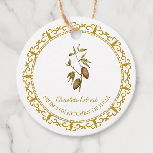  zelfgemaakte chocolade extract hang Label (Voorkant)