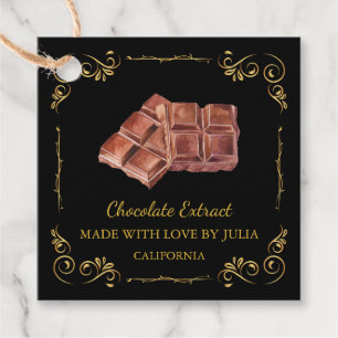 Zelfgemaakte Chocolade Extract Square Hang Label