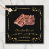 Zelfgemaakte Chocolade Extract Square Hang Label (Voorkant)