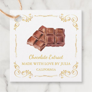 Zelfgemaakte Chocolade Extract Square Hang Label