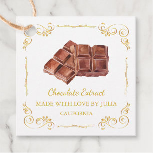 Zelfgemaakte Chocolade Extract Square Hang Label