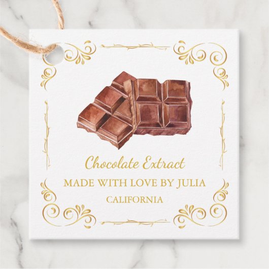  Zelfgemaakte Chocolade Extract Square Hang Label (Voorkant)
