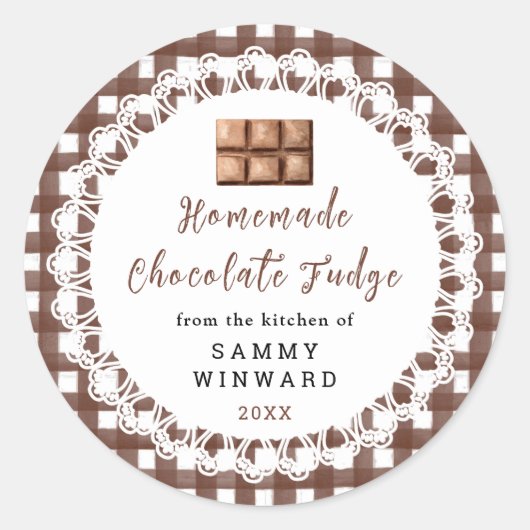 Zelfgemaakte Chocolade Fudge Label (Voorkant)
