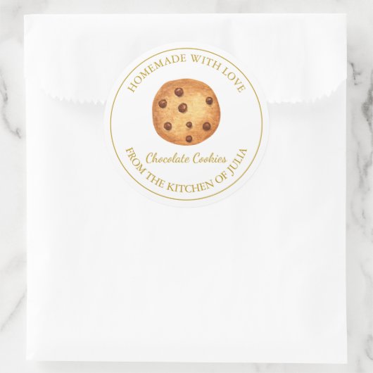 Zelfgemaakte chocolade koekjes label | Wit (Tas)