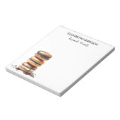 Zelfgemaakte chocolade macarons desserts banketbak notitieblok (Linkerzijde)
