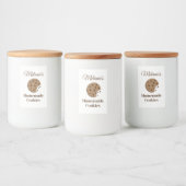 Zelfgemaakte chocoladechipkoekjes op maat gemaakte voedselcontainer etiket (Flessen)