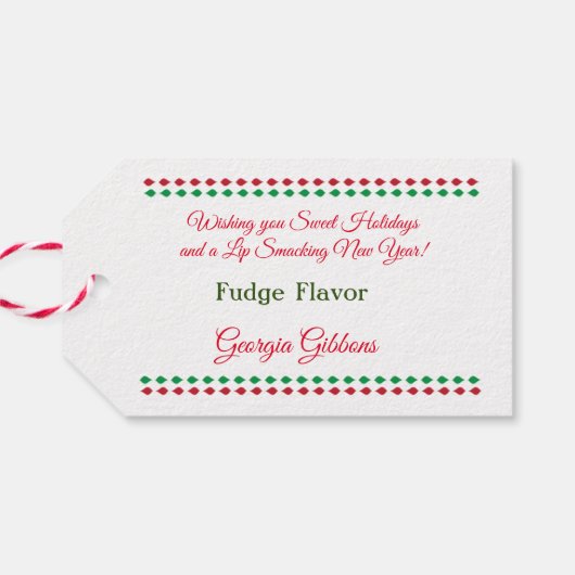Zelfgemaakte Christmas Fudge Gift Labels Cadeaulabel (Achterkant Horizontaal)