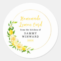 Zelfgemaakte Citroen Curd Inmaaklabel