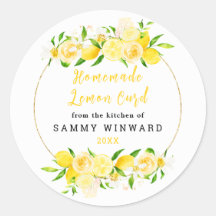 Zelfgemaakte Citroen Curd Inmaaklabel