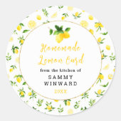 Zelfgemaakte citroen wrongel inblikken label (Voorkant)