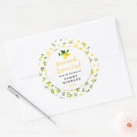 Zelfgemaakte citroen wrongel inblikken label (Envelop)