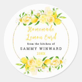 Zelfgemaakte citroen wrongel inblikken label