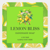 Zelfgemaakte citroengeur zeep aangepaste sticker (Voorkant)