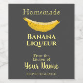 Zelfgemaakte Cocktail Banaan Likeur Jouw naam Chal Wijn Etiket (Enkel label)