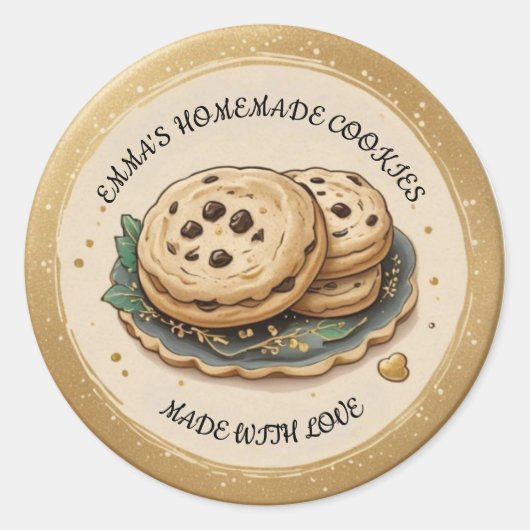 Zelfgemaakte Cookie Product Sticker Label (Voorkant)