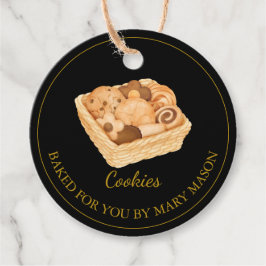 Zelfgemaakte cookies Favoriet Tags | Zwart Bedankjes Labels