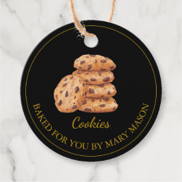 Zelfgemaakte cookies Favoriet Tags | Zwart Bedankjes Labels