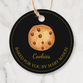 Zelfgemaakte cookies Favoriet Tags | Zwart Bedankjes Labels