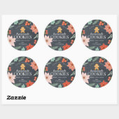 Zelfgemaakte Cookies Floral Chalkboard Vakantie Ronde Sticker (Vel)