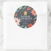 Zelfgemaakte Cookies Floral Chalkboard Vakantie Ronde Sticker (Tas)