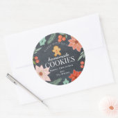Zelfgemaakte Cookies Floral Chalkboard Vakantie Ronde Sticker (Envelop)