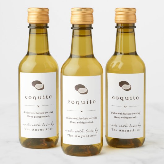 Zelfgemaakte Coquito cadeau label Wijn Etiket (Flessen)