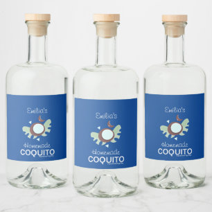 Zelfgemaakte Coquito Recept Bedrijfsbranding Likeurfles Etiket