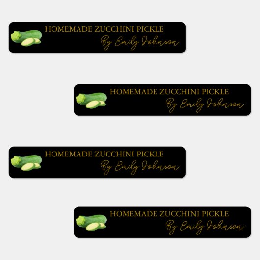 Zelfgemaakte courgette dunne label (Groep)