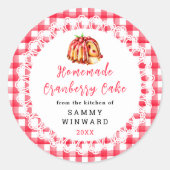 Zelfgemaakte Cranberry Cake Voedsel Etiket (Voorkant)