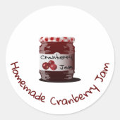 Zelfgemaakte Cranberry Jam Jar Stickers (Voorkant)