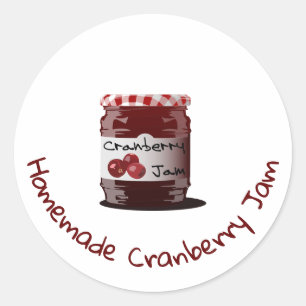 Zelfgemaakte Cranberry Jam Jar Stickers