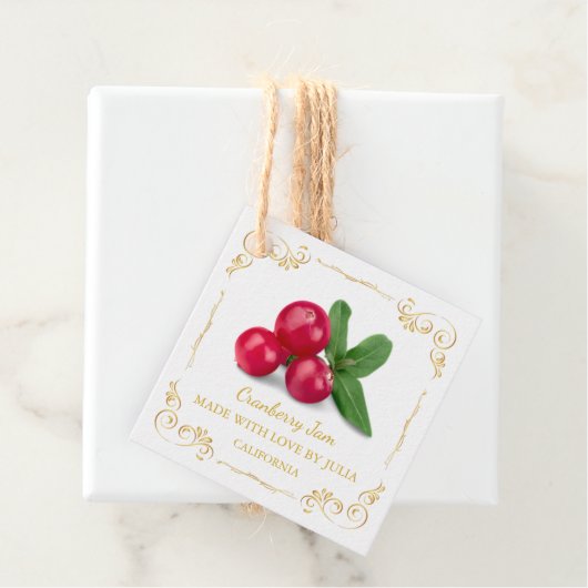  Zelfgemaakte Cranberry Jam Square Hang Label (In situ)