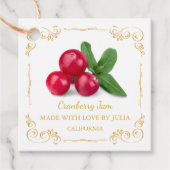 Zelfgemaakte Cranberry Jam Square Hang Label (Voorkant)