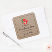 Zelfgemaakte Cranberry Jam Square Kraft-papieren l Vierkante Sticker (Envelop)