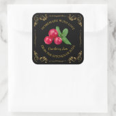 zelfgemaakte Cranberry Jam Square Label (Tas)