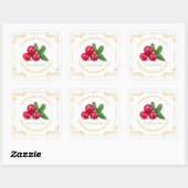  zelfgemaakte Cranberry Jam Square Label (Vel)