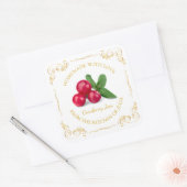  zelfgemaakte Cranberry Jam Square Label (Envelop)