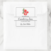 Zelfgemaakte Cranberry Jam Square Label (Tas)