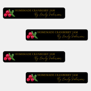 Zelfgemaakte Cranberry Jam Thin Seal Label