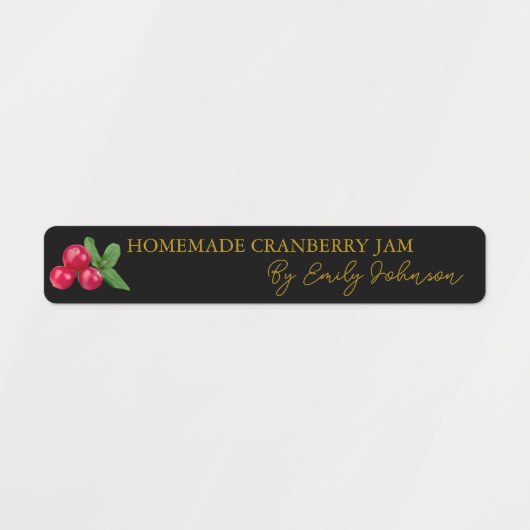Zelfgemaakte Cranberry Jam Thin Seal Label (Design 1)