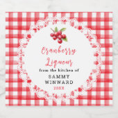 Zelfgemaakte Cranberry Likeur Fles Etiket (Enkel label)