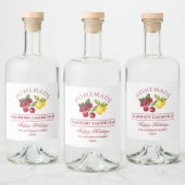 Zelfgemaakte Cranberry Limoncello Vakantie Likeurfles Etiket (Flessen)