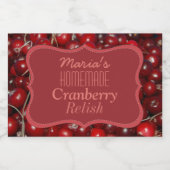 Zelfgemaakte Cranberry Relish Voedselcontainer Etiket (Enkel label)