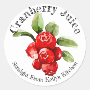 Zelfgemaakte Cranberry-Sap Voedsel Etiket